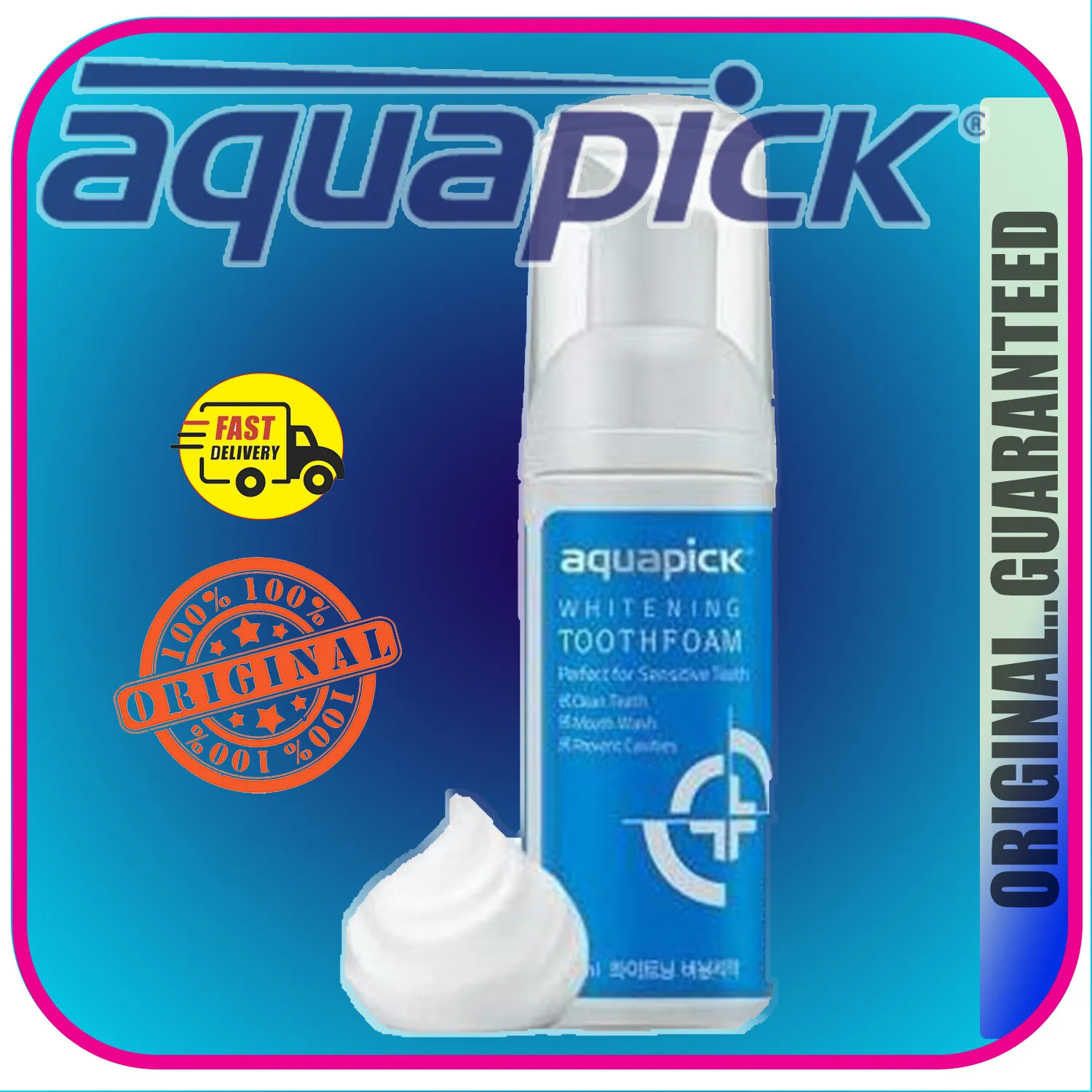 27738 aquapick whitening toothfoam travel